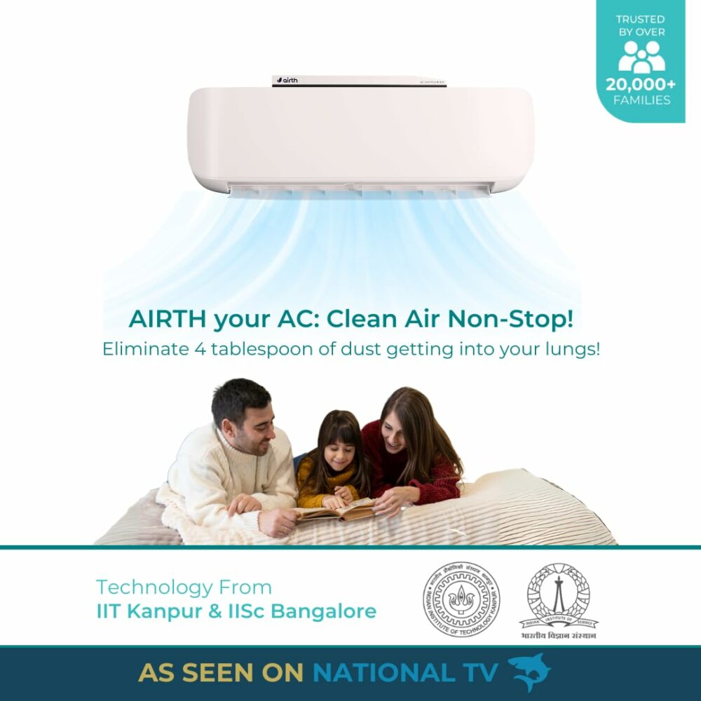 AiRTH Air Purifier for AC [Summer Version; when AQI<300], HEPA AC Filter for Home & Office, Upgrades AC into Air Purifier, Protection from PM2.5, PM10, Virus & Allergy, CAM-white - Image 4