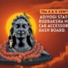 Adiyogi Statue with 5 Mukhi 108 Beads Rudraksha Mala & Attached Double Sided Tape for Car Dashboard, Black