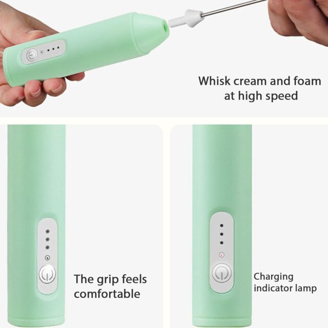 Home Rechargeable Milk Frother & Coffee Whisker with Dual Spring Technology | 1 Year Replacement Warranty | Easy Storage