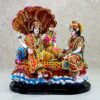 Resin Lord Vishnu with Laxmi in Ksheer Sagar - Lakshmi Narayan Murti Idol Statue Sculpture - Pooja Articles - Multicolour - 10" Inches