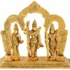Metal Ram Darbar Idol - Lord Ram, Laxman, Sita Statue - Decorative Showpiece for Diwali