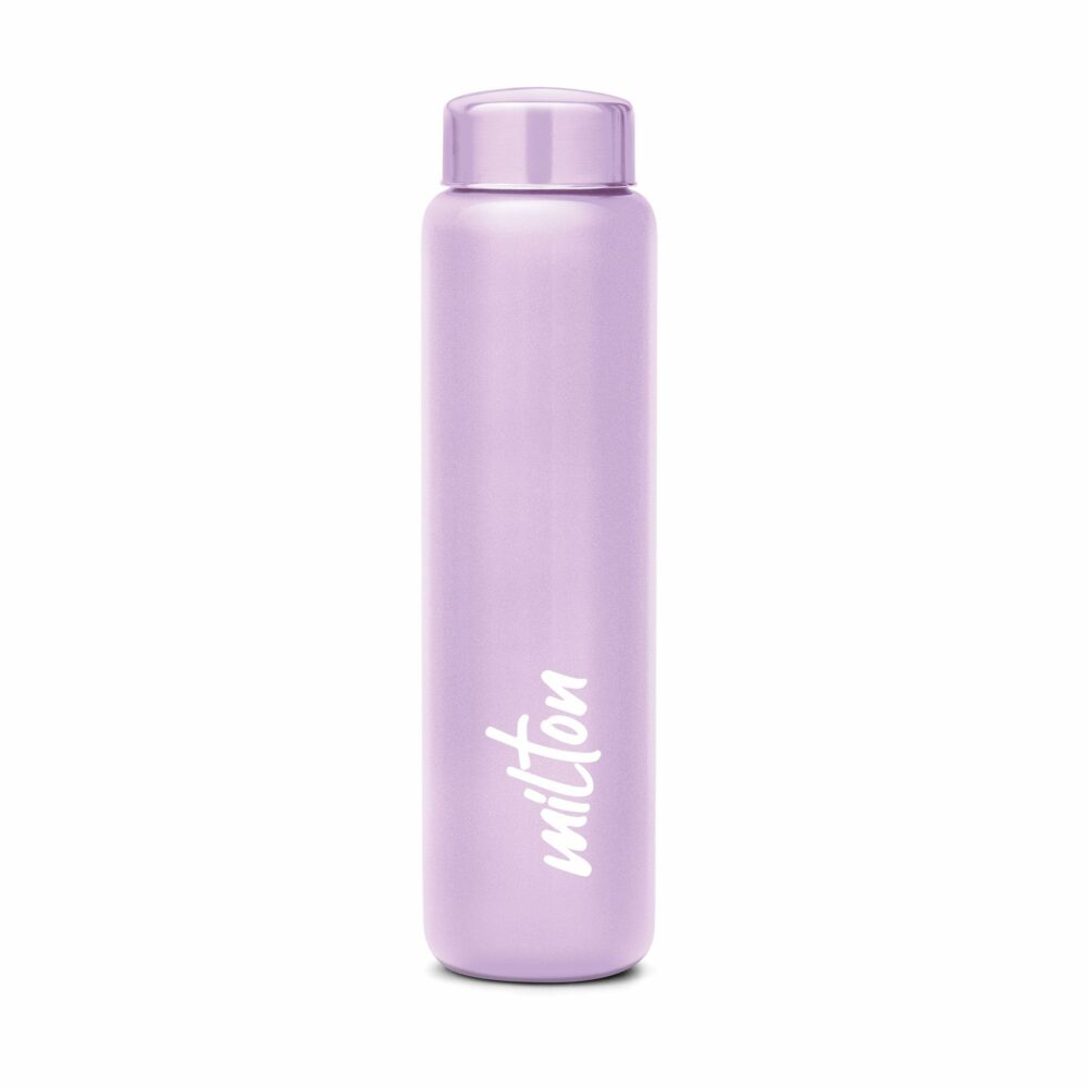 MILTON Aqua 1000 Stainless Steel Water Bottle, 950 ml water bottles, Single walled, Leak-Proof, Rust-free Steel Bottle, Easy Grip, Easy to Carry, Travel Bottle, Purple