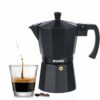 AGARO Classic Moka Pot, Stovetop, Espresso Coffee Maker, 240 Ml, Premium Aluminium Built, Italian Style Mocha, Cuban Caf? Brewing, Black