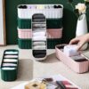 XMART INDIA Drawer Organizers for Underwear, Socks, Bras, Ties, Undergarments, and Scarves - Closet Storage Dividers for Household Use Wardrobe Storage Box Set of 4 (Multicolor), Plastic