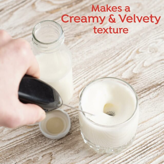 Powerful Milk Frother Wand - Ultra Fast Handheld Drink Mixer - Electric Whisk Foam Maker for Coffee, Lattes, Cappuccino, Frappe, Matcha, Hot Chocolate & Coffee Creamer