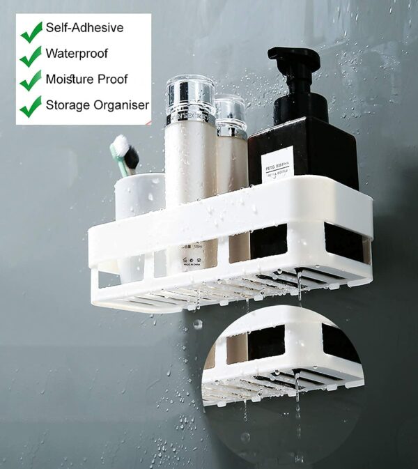 Self Adhesive Bathroom Shelf - 2 Pcs Wall Organizer - Image 5