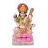 God054-Goddess Maa Saraswati Idol, Saraswati Murti Figurine Religious Pooja Gift Items and Murti for Mandir/Temple/Home/Office (LXWXH-08CMX10CMX18CM)(POLYRESIN)(Stone Work)(White Color)