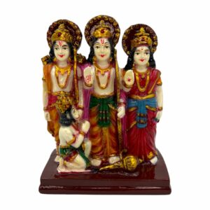 Ram Darbar with Sita, Laxman and Hanuman Statue/Idol/Figurine/Murti Made of (Composite Marble & Washable Colors) for Home/Temple/Office/Car/Mandir - (14x10x6 Cms)