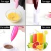 Handheld Milk Frother, Mini Milk Foamer Stainless Steel Battery Operated Soft Touch Premium Drink Mixer with Frother Stand for Coffee Hot Milk, Coffee Foamer, Egg Beater, Hand Blender