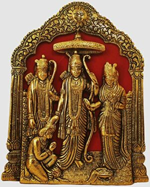 Metal Religious Wall Hanging (Gold and Red, 6x1x9 inch, Standard)