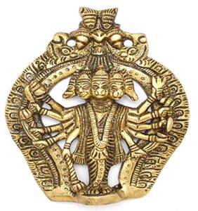 Panchmukhi Hanuman Brass Wall Hanging Idol for Home Decor, Standard, Pack of 1