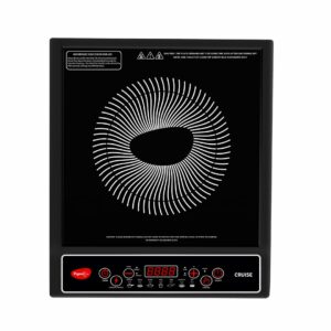 Pigeon by Stovekraft Cruise 1800 watt Induction Cooktop With Crystal Glass,7 Segments LED Display, Auto Switch Off - Black