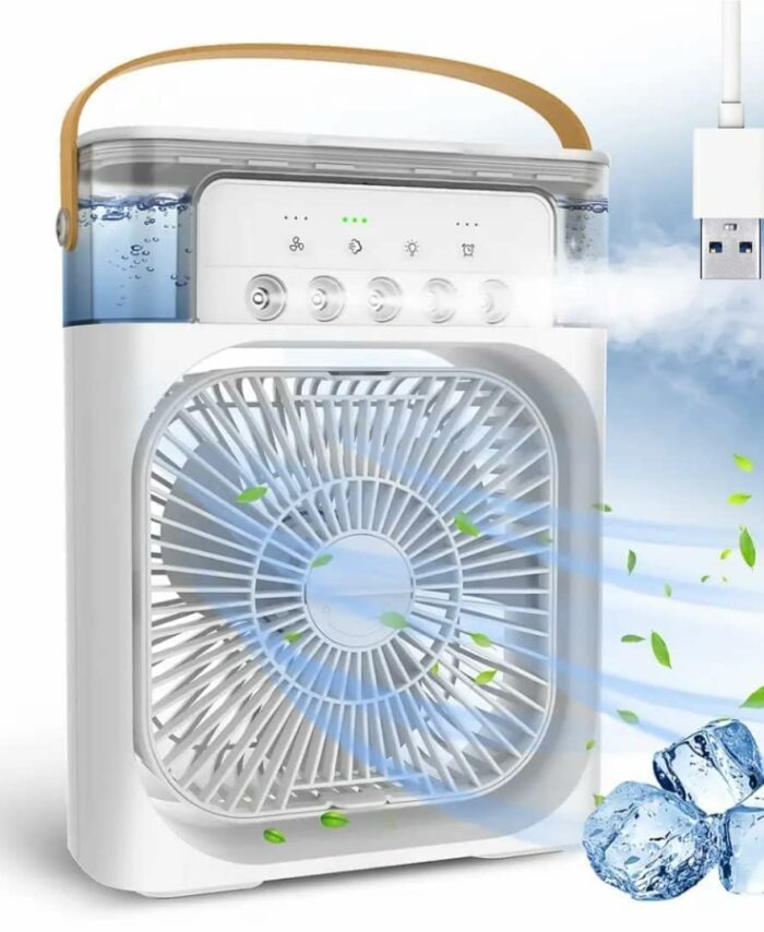 SHAYONAM Cooler for Room Cooling Mini AC Portable Mini Fan Artic Cooler with 7 Colors LED Light, 1/2/3 H Timer, 3 Wind Speeds and 3 Spray Modes for Office,Home,Dorm,Caaar Travel11