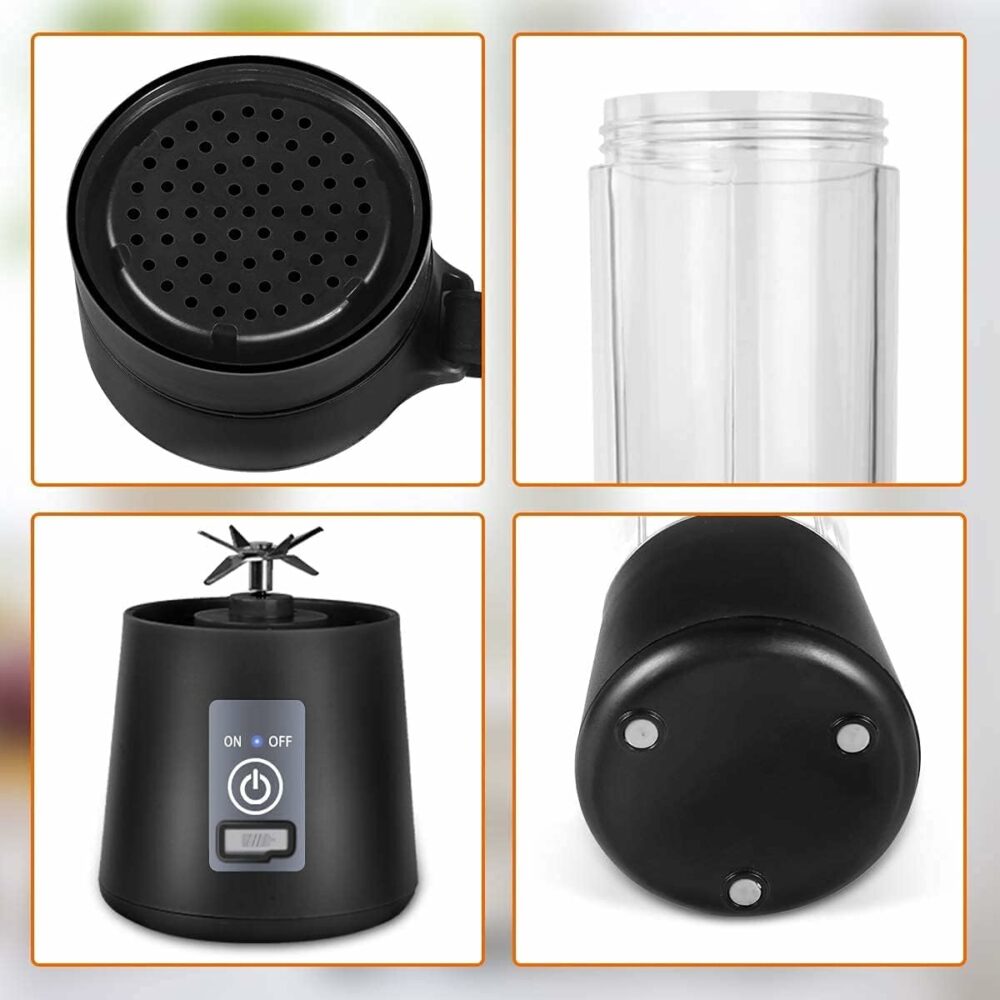 SHAYONAM Portable Blender, USB Rechargeable Mini Juicer Blender,Electric Bottle Grinder Mixer, Personal Size for Juices, Shakes and Smoothies,Fruit Juicer Machine(Multi Color)(1)/*- - Image 3