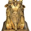 Brass Astadhatu Dps-Astadhatu Nandi Bull Idol For Home Temple/ Decorative Brisabh Nandi Idol For Puja/ Shiv Nandi Puja Idol (3 Cm, Gold)