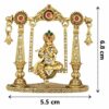 Lord Krishna Idol on Jhula Bansuri Krishna Idol (B-100) Gold Metal Statue for Home D?cor Car Dashboard Mandir Pooja Murti Temple Puja Office Table Showpiece