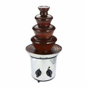 Gurubhai Equipments 4-Tier Chocolate Fondue Fountain Machine, Stainless Steel - 170W, Commercial-Grade Electric Chocolate Fountain for Events, Parties, Buffets, Weddings, and Catering Services