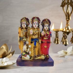 Antique Marble Dust Ram Darbar Murti Statue Idol for Home Pooja Ram Parivar Family Statue Idol Size 5 Inch