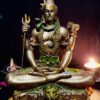 Lord Shiva Statue Metallic Finish Pooja Mandir Room, Shankar Mahadev Showpiece Idol, Shiv Ji Murti, Home & Office Decor, Marriage Gift - Gold (7 x 5 x 2.5) Inches