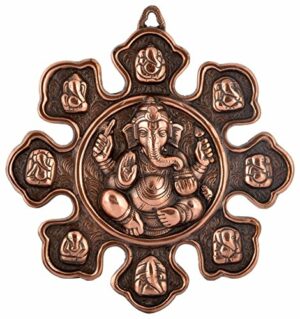 Hindu Lord Ganesha Metal Wall Hanging Sculpture Elephant God Ganesh Idol Home D?cor Decorative Wall Mask (20 cm x 1 cm x 24 cm)