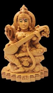 Saraswati Idol/Statue for Home/Pooja Room,Car Dashboard,House Warming Gifting,School Gift/Home Decorative Showpiece 4.5? Handmade Marble