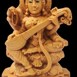 Saraswati Idol/Statue for Home/Pooja Room,Car Dashboard,House Warming Gifting,School Gift/Home Decorative Showpiece 4.5? Handmade Marble