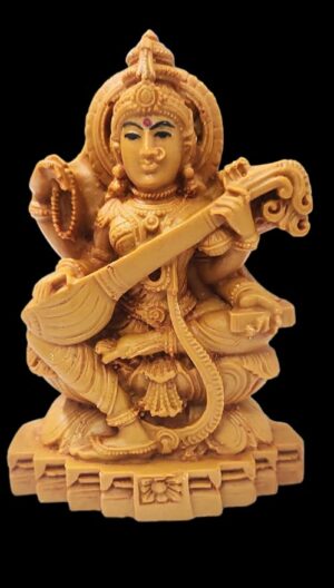 Saraswati Idol/Statue for Home/Pooja Room,Car Dashboard,House Warming Gifting,School Gift/Home Decorative Showpiece 4.5? Handmade Marble