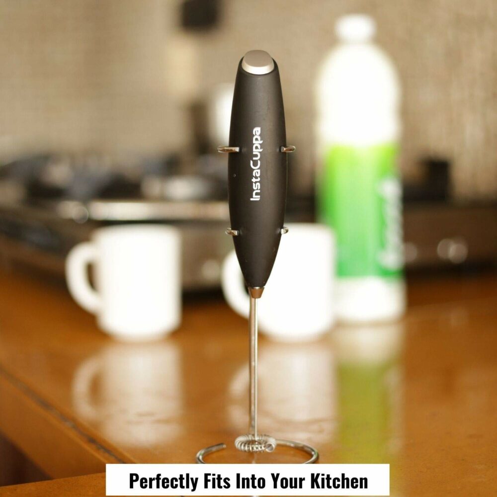 Milk Frother for Coffee, Handheld Battery-Operated Froth Coffee Beater, Electric Portable Foam Maker for Cappuccino, Automatic Hand Stirrer with Stainless Steel Egg Whisker and Stand - Image 3