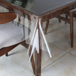 Homerz Premium 6 to 8 Seater Transparent Thick Table Cover, Durable and Waterproof, 2 Years Guarantee (wl, 60x90 inch- 6-8 Seater)
