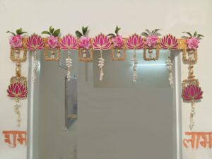 Divyakosh Flower Hanging for Home D?cor,Office D?cor|Lotus Hanging for Decoration with Pink Roses&Lotus,Thoran for Decoration| for Home Decor| Bandhanwar for Main Door,Size Flexible 37 to 41,41Inches