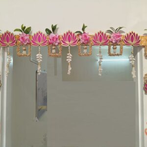Divyakosh Flower Hanging for Home D?cor,Office D?cor|Lotus Hanging for Decoration with Pink Roses&Lotus,Thoran for Decoration| for Home Decor| Bandhanwar for Main Door,Size Flexible 37 to 41,41Inches