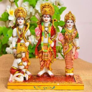 Polyresin Marble Dust Ram Darbar Murti For Pooja Room I Home Temple Decoration Items I God Idols I Home Temple Decoration Items (Size :: 8 X 7 Inche, Multicolor)