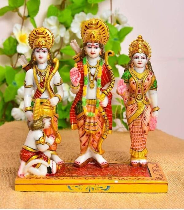 Polyresin Marble Dust Ram Darbar Murti For Pooja Room I Home Temple Decoration Items I God Idols I Home Temple Decoration Items (Size :: 8 X 7 Inche, Multicolor)