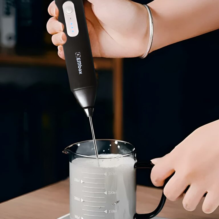 Rechargeable Milk Frother & Coffee Whisker | 3-Speed Electric Frother for Cream, Latte, Cappuccino | Egg Whisker | Stainless Steel | 6 Months Warranty | Black