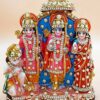 Ram Darbar/Ram Sita Laxman Hanuman with Decoration Decorative Showpiece (Multicolour, 18X14X6 cm)