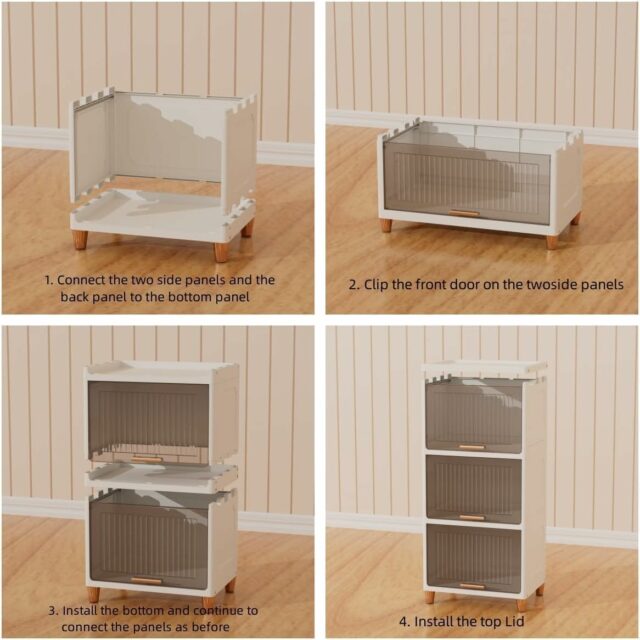 1 Tier Foldable Plastic Cloth Rack for Storage/Kitchen Cupboard/Versatile and Sturdy Wardrobe for Clothes/Storage Organizer/Closet for Bedroom/Living Room/Laundry Room/Study(White)
