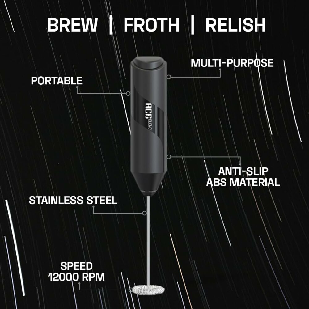 Cloudstick Coffee Frother Electric | Battery Operated Portable Foam Maker | Stainless Steel Electric Whisk, Mini Foamer for Lattes, Cappuccino, Frappe, Mocha for Kitchen Use - Image 2