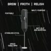Cloudstick Coffee Frother Electric | Battery Operated Portable Foam Maker | Stainless Steel Electric Whisk, Mini Foamer for Lattes, Cappuccino, Frappe, Mocha for Kitchen Use