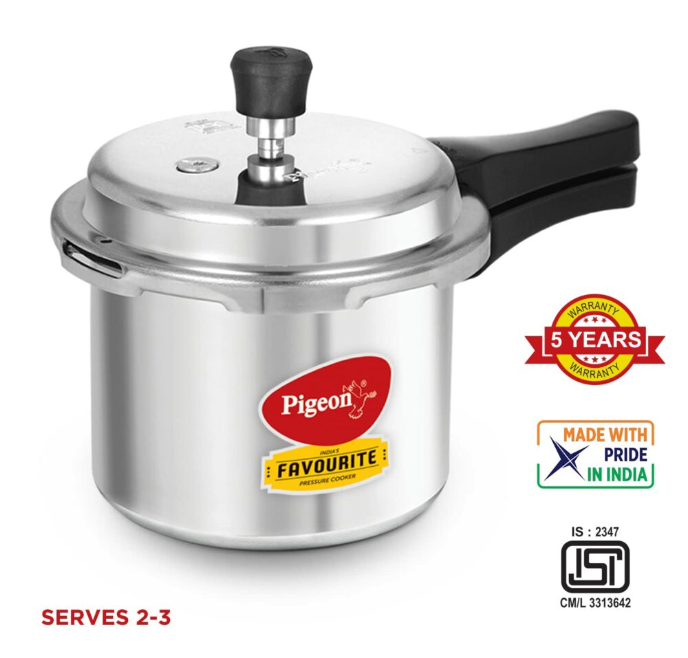 Pigeon by Stovekraft Favourite Outer Lid Non Induction Aluminium Pressure Cooker, 3 Litres, Silver - Image 4