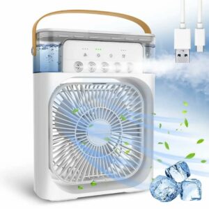 Portable Air Conditioners - Small AC Quiet Personal Air Cooler,USB Powered Mini Desktop Cooling Misting Fan, 1 | 2 | 3 Timer 3 Smart Speeds,360?Adjustment Office, Home, Room, Carved Design (MULTI)