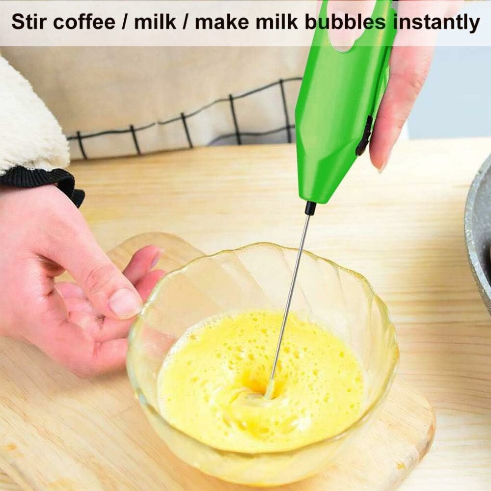 Electric Milk Frother Handheld, Frother Wand for Coffee Drink Mixer Matcha Whisk, Foam Maker for, Frappe Hot Chocolate, Cappuccino, Lattes - Battery Operated (Not Included) (Multicolor) - Image 3