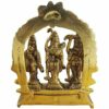 Brass Ram Darbar Idol Statue for Home Decor with Sita, Laxman, and Hanuman