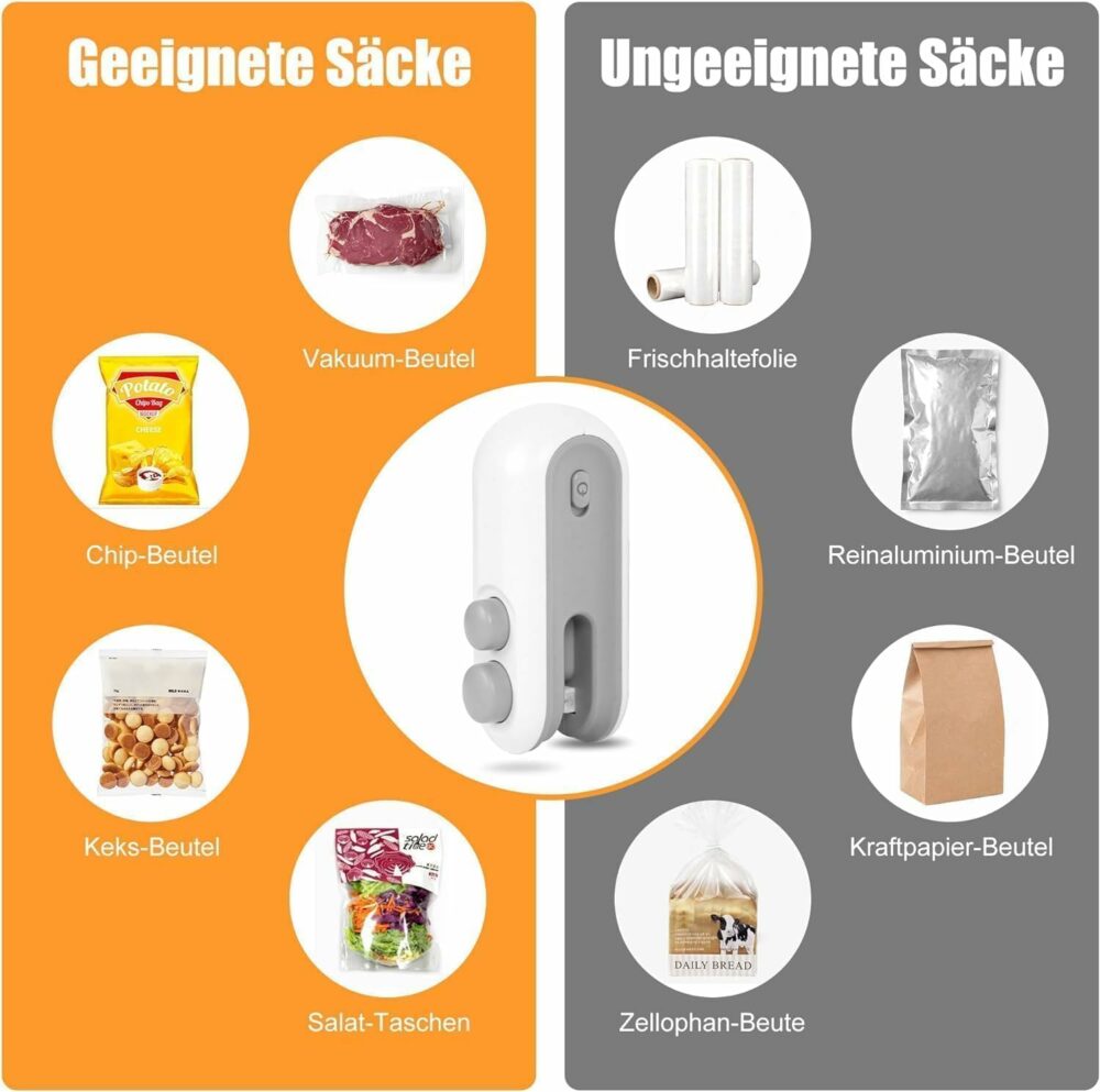 Wazdorf Sealing Clip - Portable Mini Sealing Machine Handheld Packet Sealer for Food, Snacks, Chips, Fresh Storage, Plastic Bag Sealing Machine (Small) - Image 5