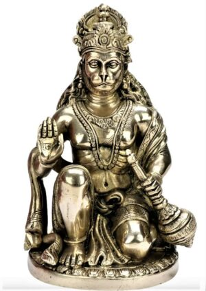 Efinito-Asta Dhatu 8 Metals Brass Bajrang Bali/Shri Hanuman ji Idol (10, Gold, Standard) (10 cm)