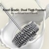 Rechargeable Handheld Milk Frother - 3-Speed Electric Foam Maker for Coffee, Coffee Frother Mixer, Stand-up Design, for Cream, Latte, Cappuccino Type C Charging 1200 mAh Battery