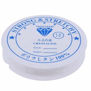 PulGos 10M Clear Stretchy Elastic Cord - 1.0mm Round Beading Thread for Bracelets, Necklaces, DIY Jewelry Making, Strong & Durable Spool for Crafting, Flexible String for Beads & Handmade Accessories