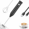 Coffee frother Electric with 2 Whisker & 3-Speed Adjustable 1100mAh Battery Milk Blender Beater Handheld Foam Maker Mixer Gift 11000 RPM Lattes Cappuccino (309)