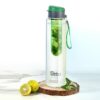 CELLO Detox Fruit & Tea Infuser Glass Water Bottle| Wide Cap Sealed With Flip Top | Leak Proof & Durable | Ideal for Gym, Office, Travel | 750ml, Green