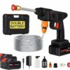 SHAYONAM (Double Battery)Wireless High Pressure Car Washer & Car Cleaning 48V Rechargeable Electric Pressure Washer Gun Machine Tool for Car,Bike,Gardening with Adjustable 3in1 Nozzle&5M Hose Pipe-(1)