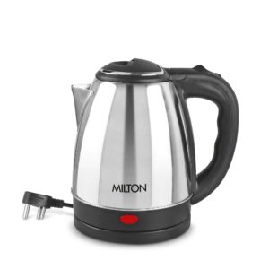 Milton Euroline Go Electro 1 2 Stainless Steel Electric Kettle, (1 Piece), 1 2 Litres, Silver | Power Indicator | 1500 Watts | Auto Cut-off | Detachable 360 Degree Connector | Boiler for Water